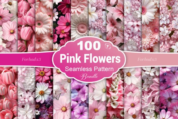 3D Pink Flower Seamless Pattern for Creative Projects