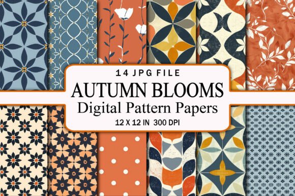 Autumn Blooms Digital Pattern Papers
