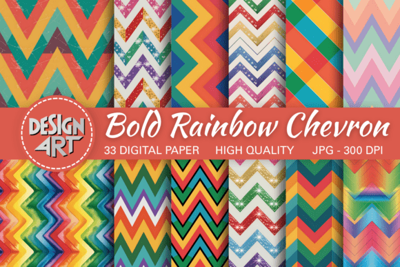 Bold Rainbow Chevron Pattern for Vibrant Design Projects