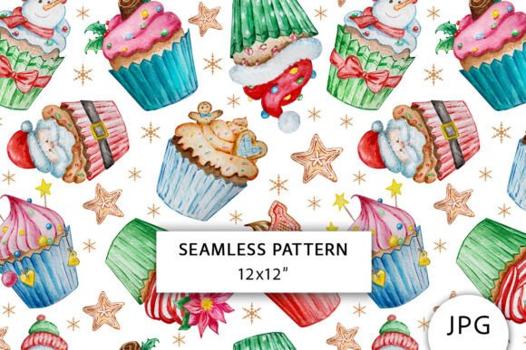 Christmas Cupcake Seamless Pattern: A Versatile Tool for Creative Projects