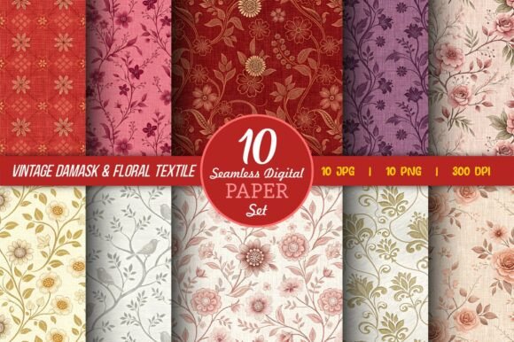 Classic Damask Floral Seamless Prints