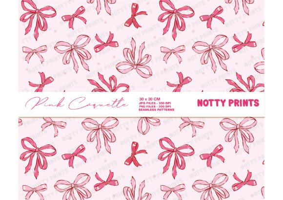 Coquette Bows Seamless Pattern, Pink Bow: A Versatile Design for Creative Projects