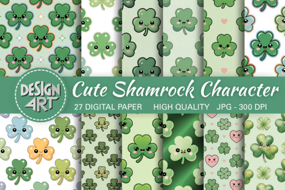 Cute Shamrock Character Pattern: A Versatile Asset for Festive and Seasonal Design Projects