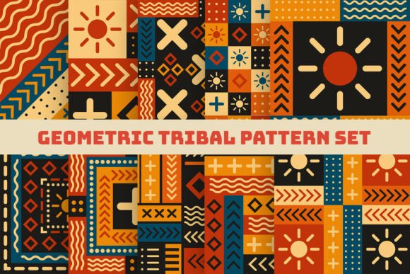 Geometric Tribal Pattern Set for Modern Design Projects