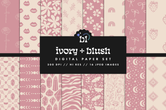 Ivory Blush Digital Paper for Modern Design Projects