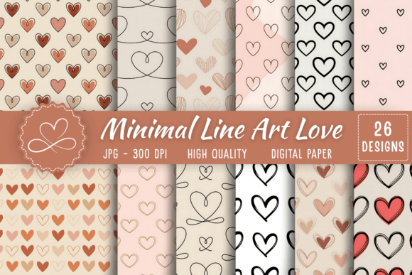 Minimal Line Art Love Pattern: A Versatile Choice for Modern Romantic Designs