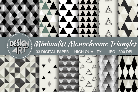 Minimalist Monochrome Triangles Pattern: A Versatile Tool for Modern Design