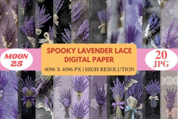Spooky Lavender Lace Paper Pack: Elevate Your Craft Projects with Eerie Elegance