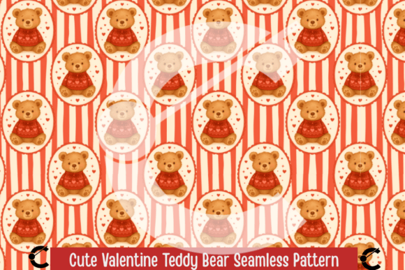 Teddy Bear Valentine Seamless Pattern for Creative Projects