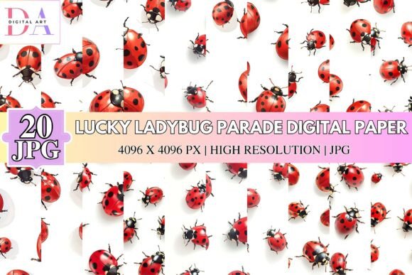 The Versatility and Charm of the Lucky Ladybug Parade Digital Paper Collection