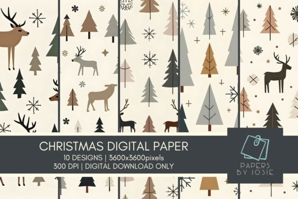 Whimsical Forest Pattern Digital Paper: A Creative Tool for Festive and Everyday Projects