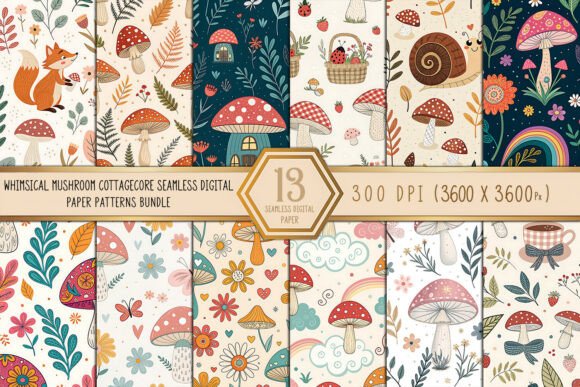 Whimsical Mushroom Cottagecore Seamless: A Creative Resource for Forest-Inspired Design Projects