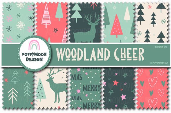 Woodland Cheer Pattern Set: A Versatile Tool for Festive Creative Projects